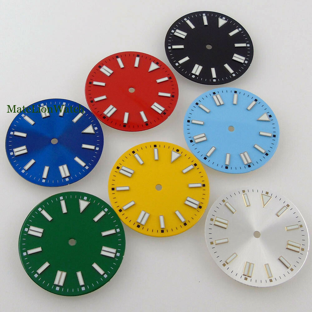 31mm/28.5mm For NH35 Miyota8215 821A ETA 2824 DG2813 Watch Dial +Hands Blue Lume