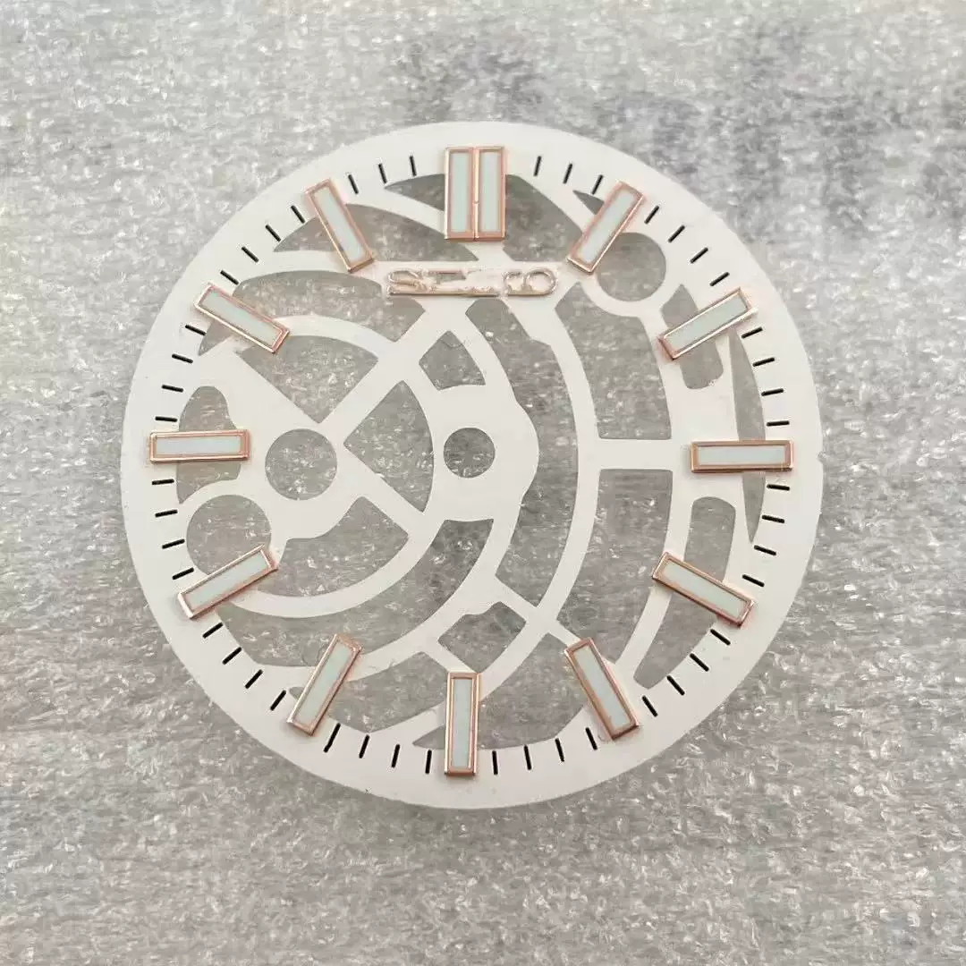 28.5mm Cutout Watch Dial Green Lume for Nh70 NH72 Movement Watch Parts S Logo