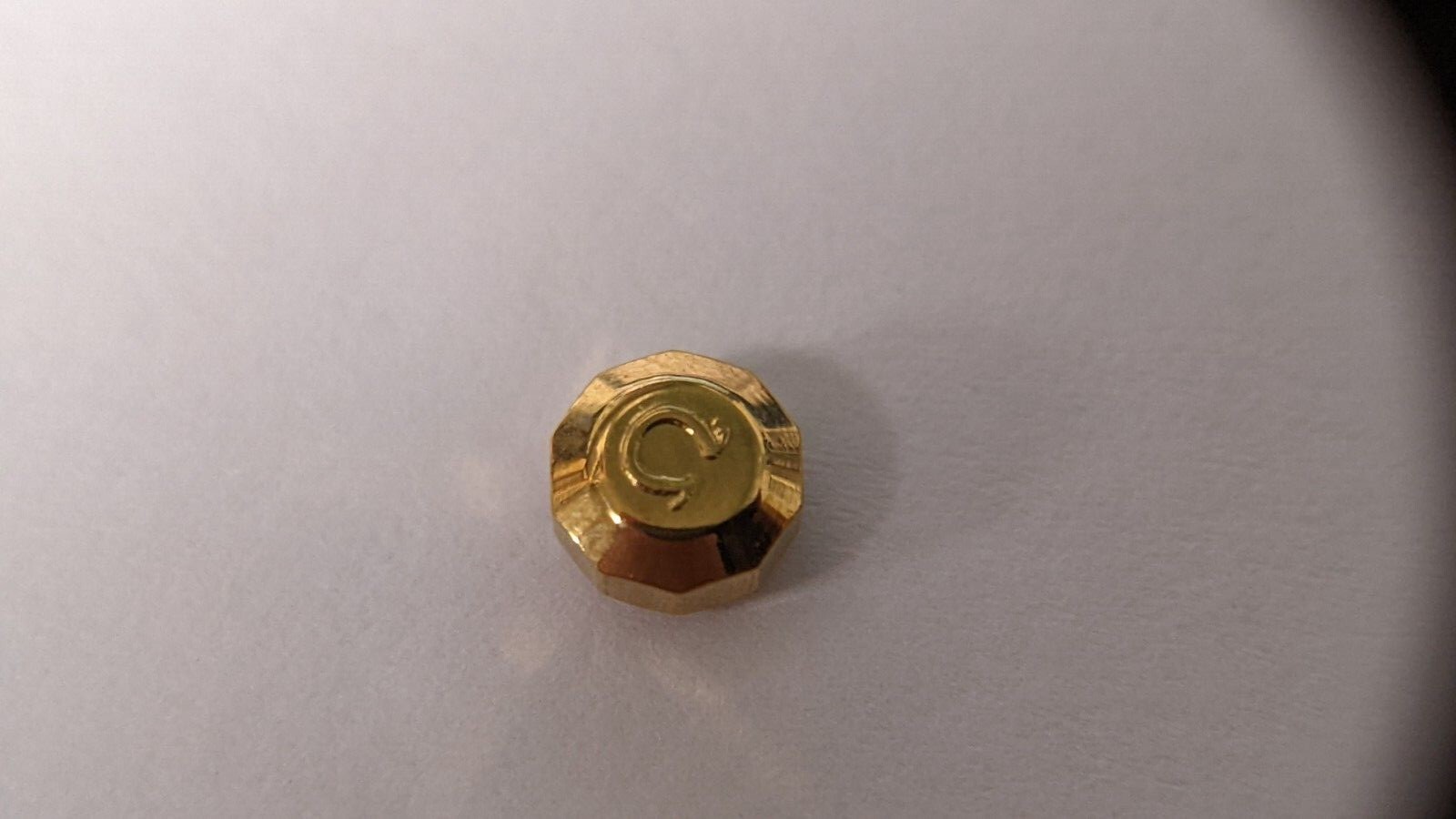 Ω OM yellow CROWN (octagon?) 5.0 x 2.0 tap 10Y (0.90mm stem thread) Unbranded