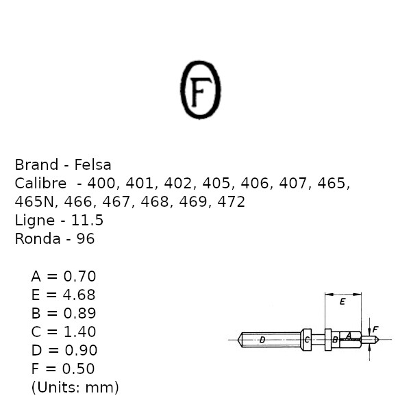 Felsa 400 401 402 405 406 407 + More – Winding Stem – Ronda 96 11.5”’ (BC887)
