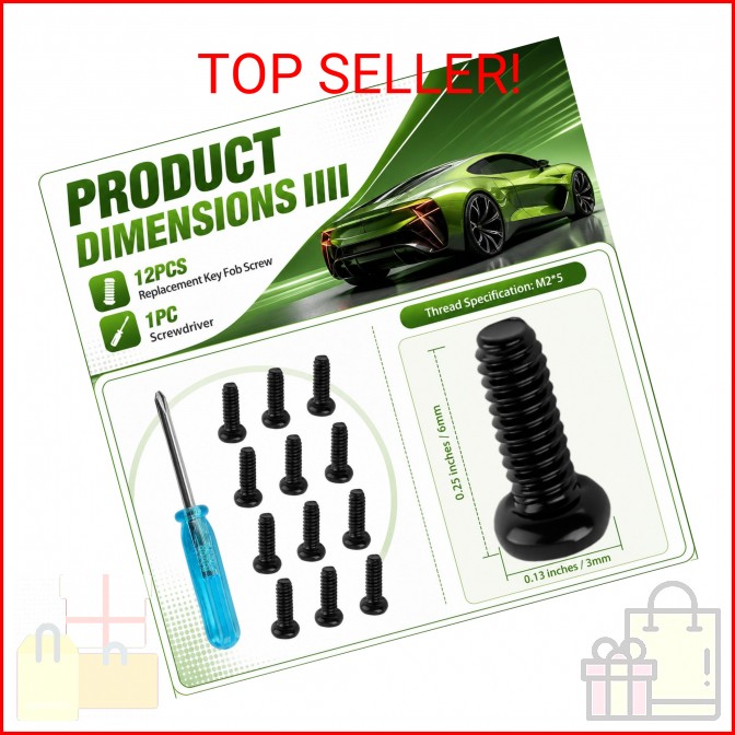 12PCS M2*5 Car Key Fob Screws OEM#35116-SDA-A11,Stainless Steel Key Fob Repair K