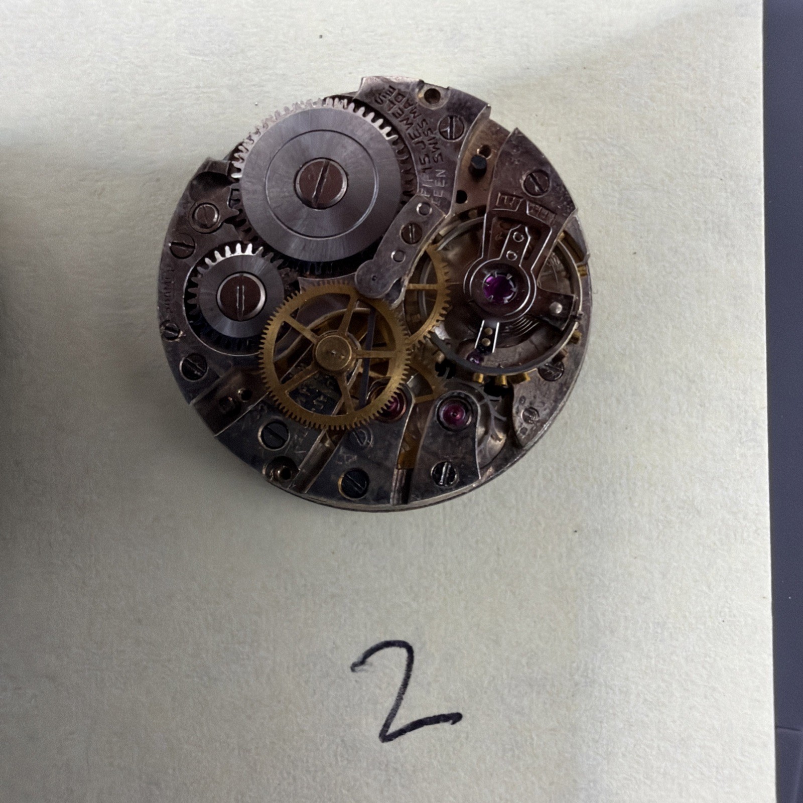 Vintage Roamer MST 352 364 Mechanical Watch Movement Runs With Dial And Hands