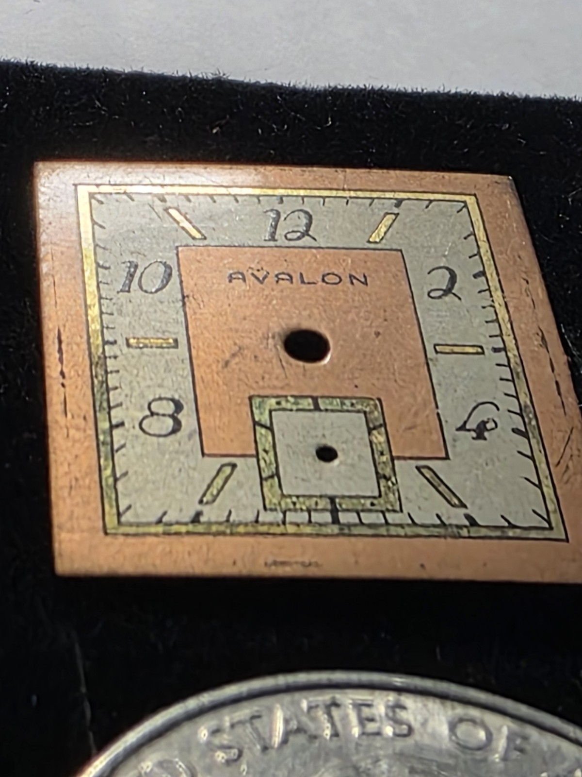 Vtg Avalon Art Deco Watch Dial 20.70×19.70mm (V19)