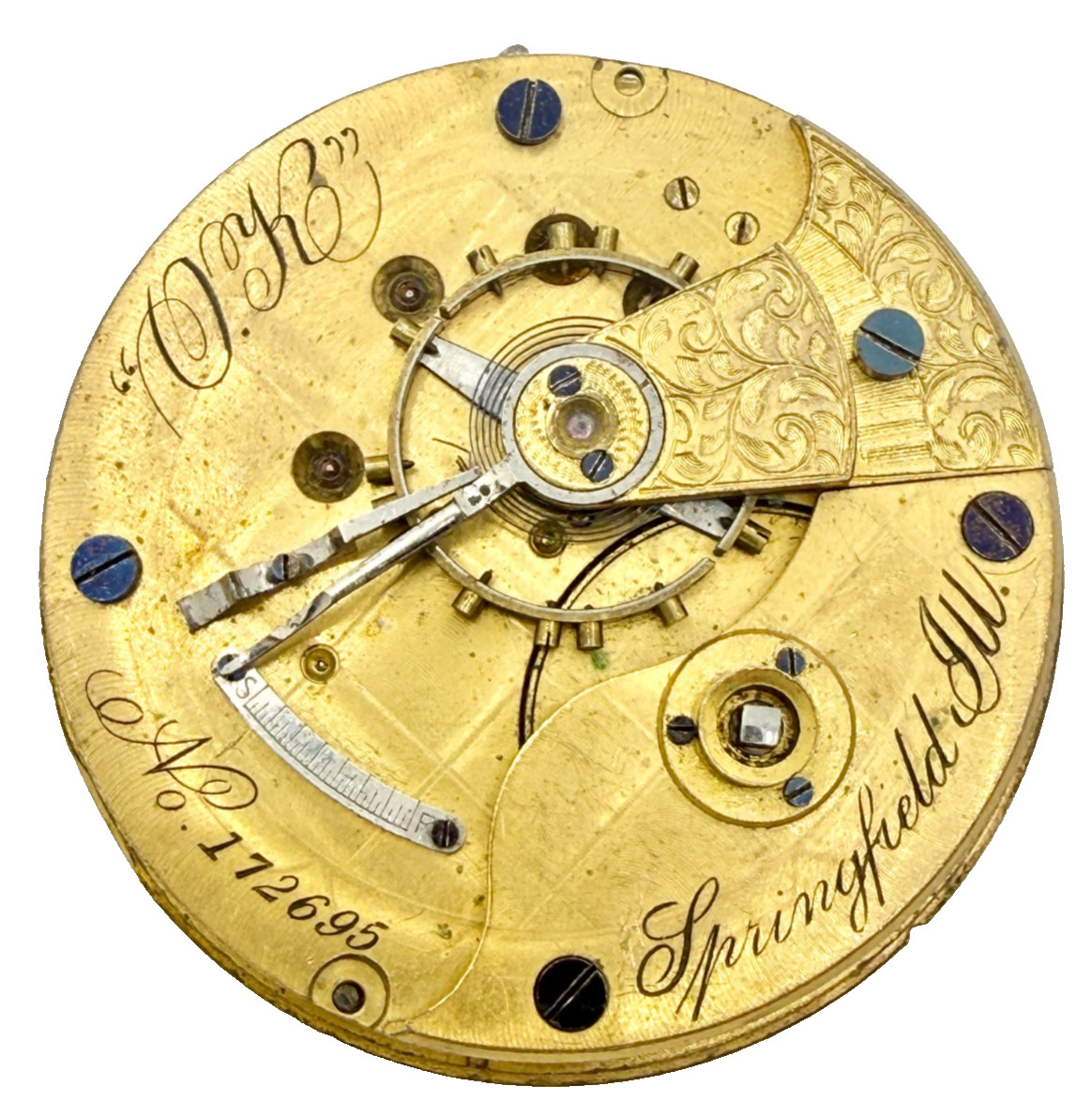 Scarce Antique Illinois Model 3 18s Gilt Flashed Pocket Watch Movement Columbia
