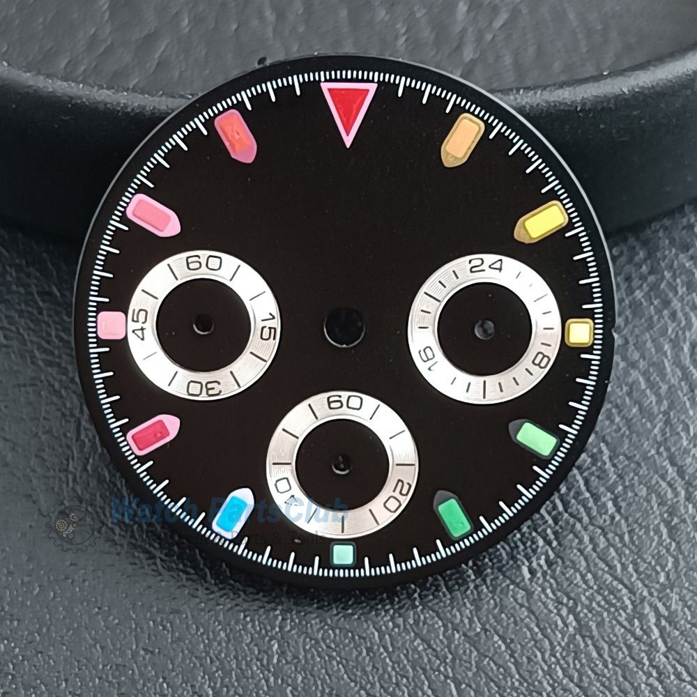 Green Luminous VK63 Dial 29.5mm Panda Dial For VK63 Movement-Watch Parts