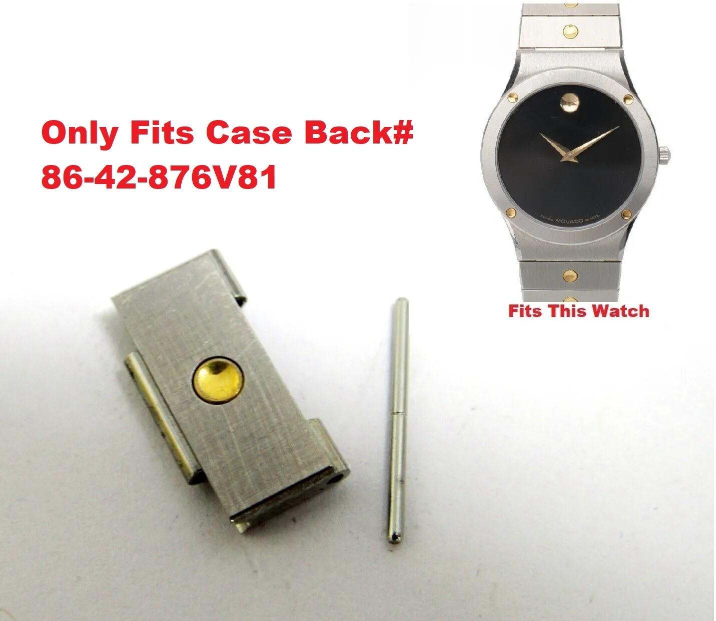 15mm Movado Museum SE Mens Two Tone Watch 86-42-876V81 Sizing Link