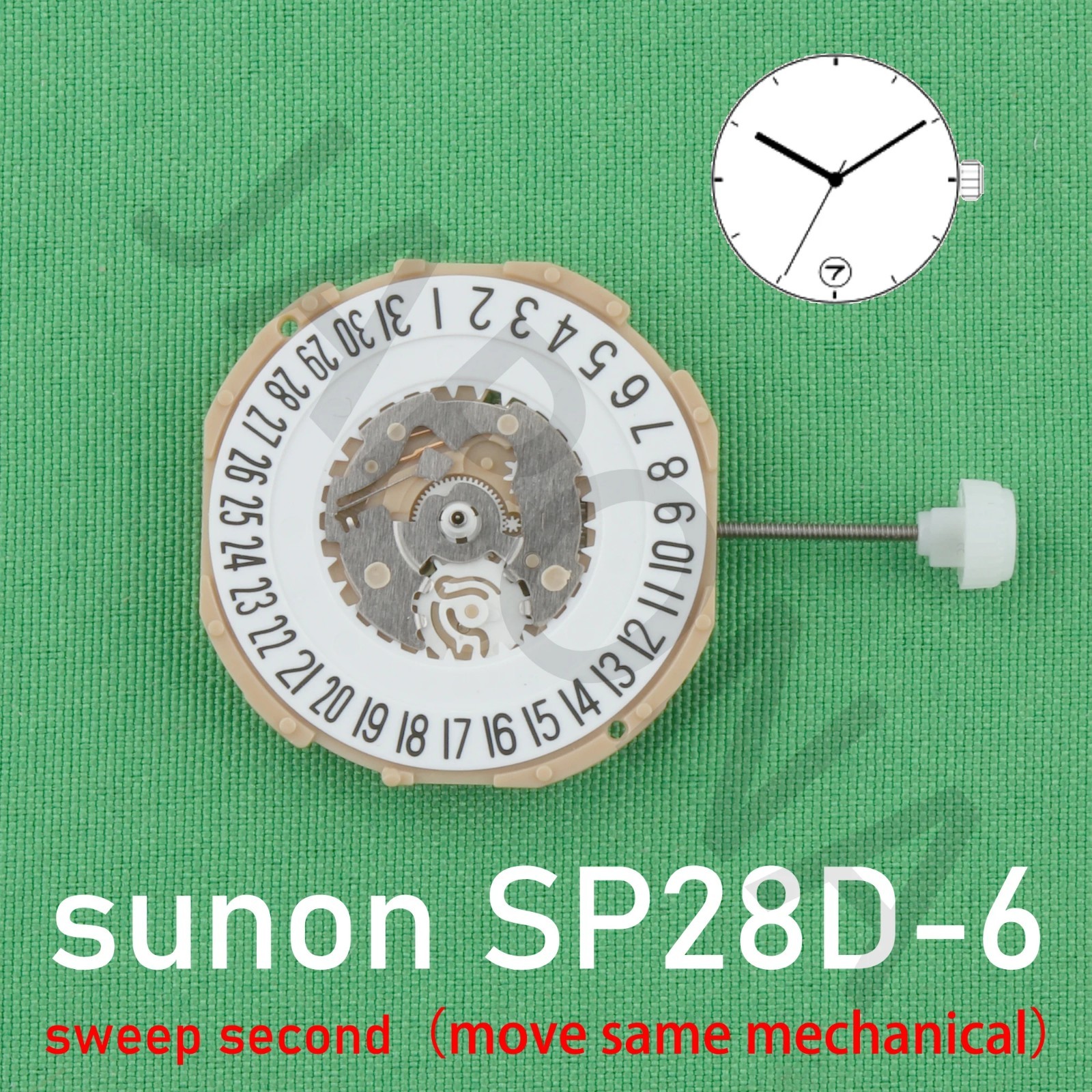 SP28D Quartz Movement Sweep Second with Date Replacement Watch Movement Part