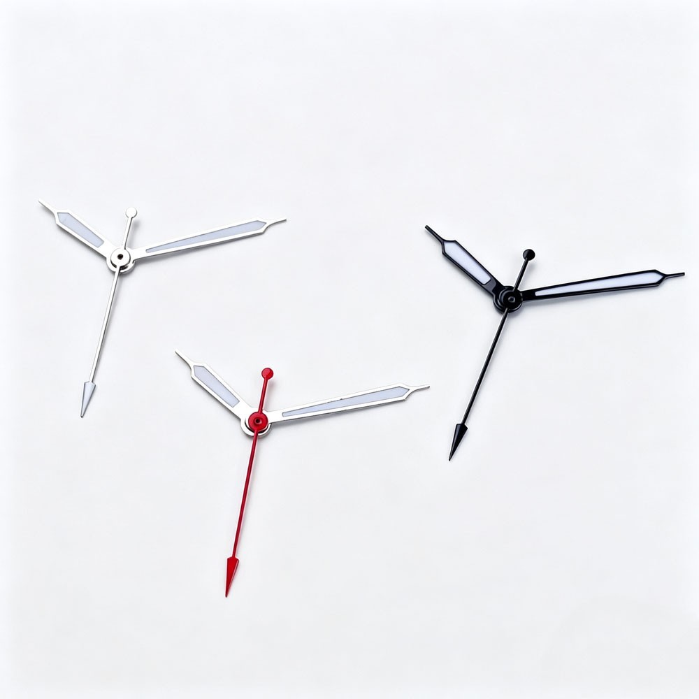 Silver Red Watch Hand Needles Green Lume fit NH35 PT5000 Miyota 8215 Movement