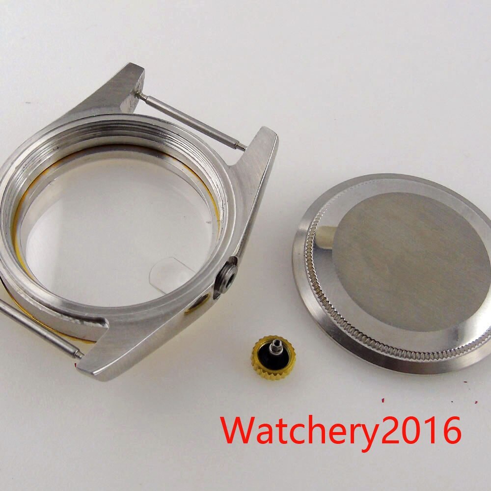 36mm 39mm Two Tone Rose Gold Silver Magnifier Watch Case For NH35 Miyota DG 2824
