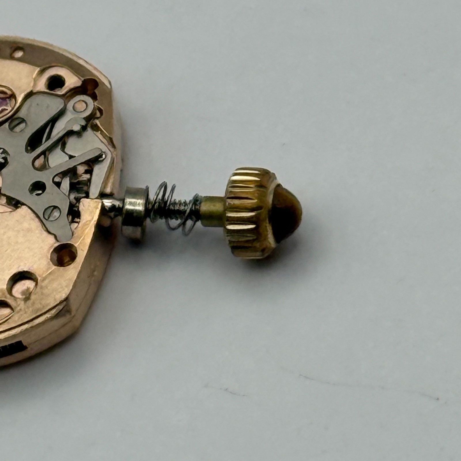 Omega 485 Watch Movement Cabochon Tiger’s Eye Crown Ladies Swiss Parts 15.5mm