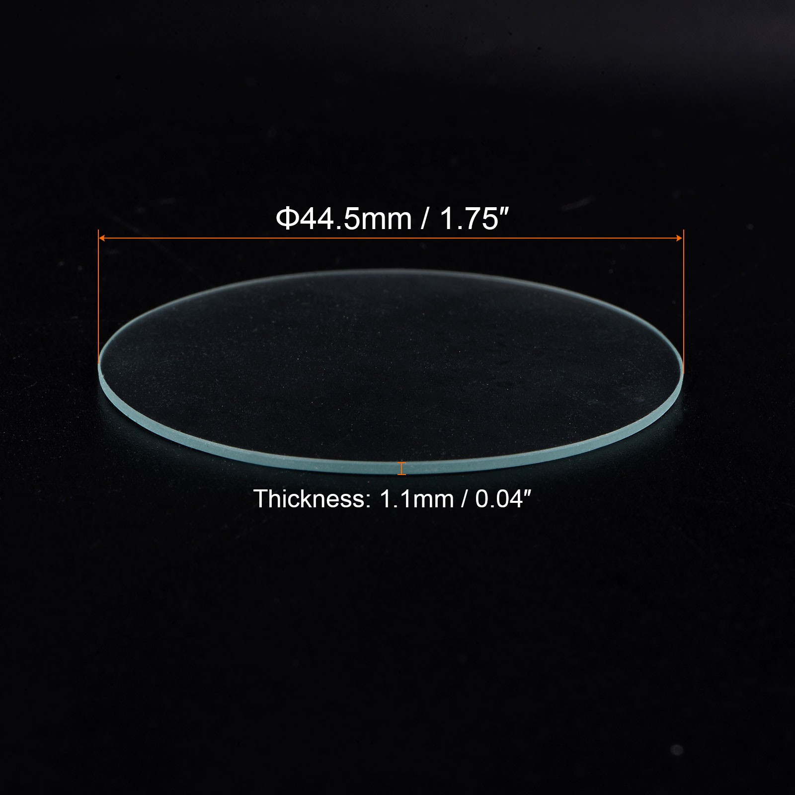 3pcs Watch Glass Crystal Lens 44.5mm Dia 1.1mm Thick Double Dome Watch Glass