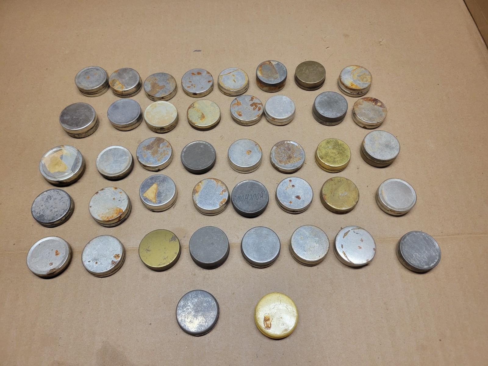 42 Watchmaker Tins for Parts or Movements Complete with Lids 1 1/4” Wide LT4