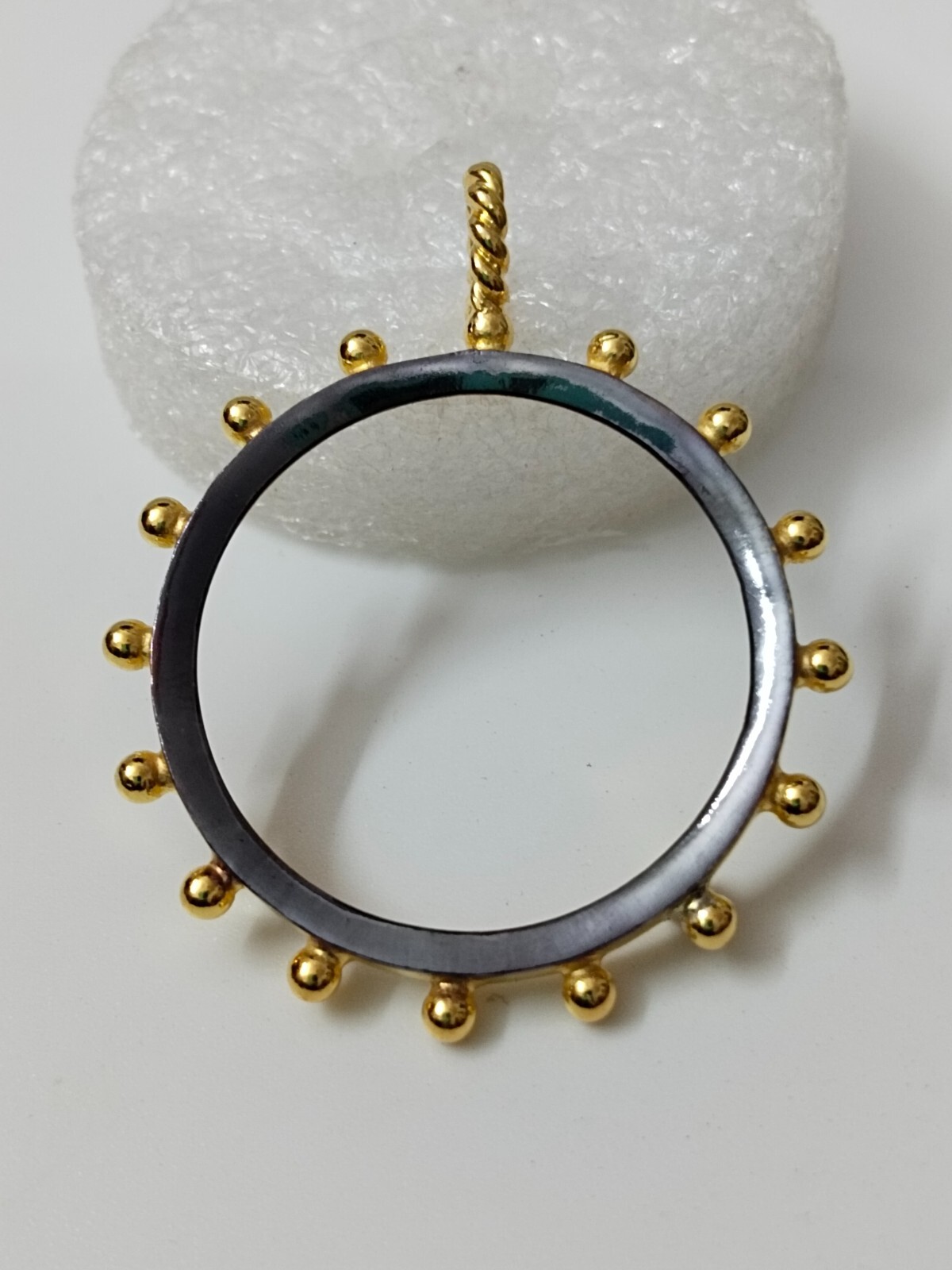 925 Sterling Silver Round Pendant setting prong Blank Bezel Holder Coin