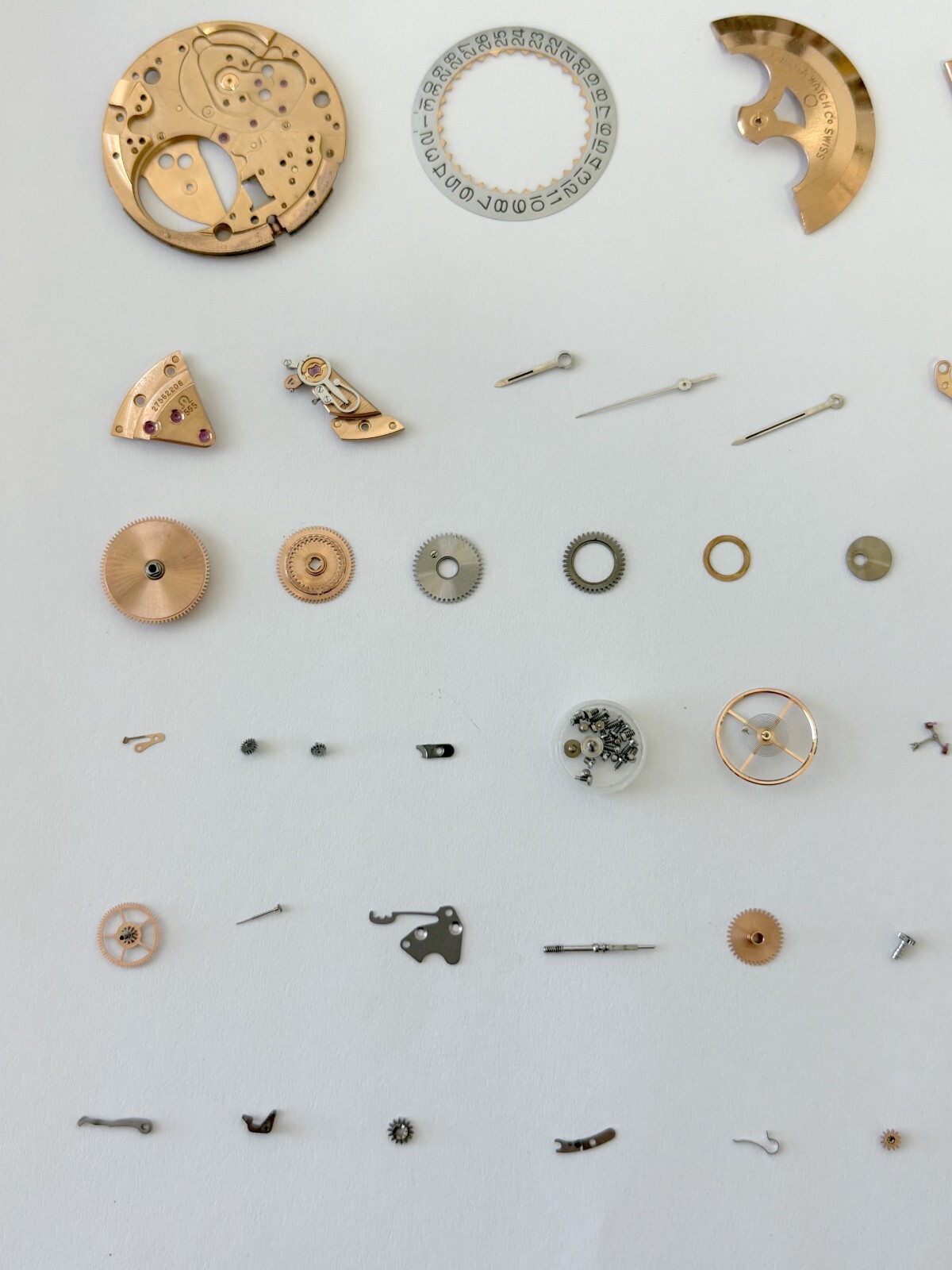 Omega Cal 565 Watch Movement Parts Balance Fork Wheel Spring Bridge Escapement 4