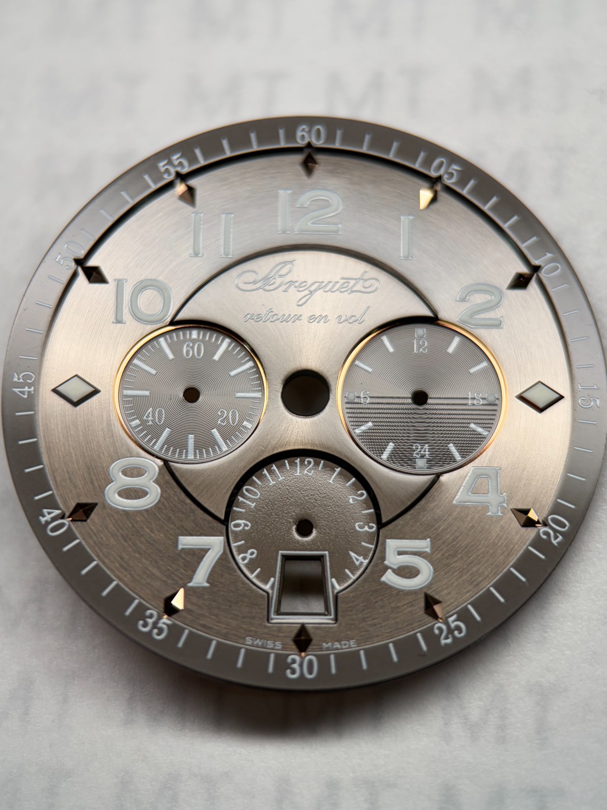 Brown Chronograph Dial for Breguet Type XX 3810BR Used Replacement Parts