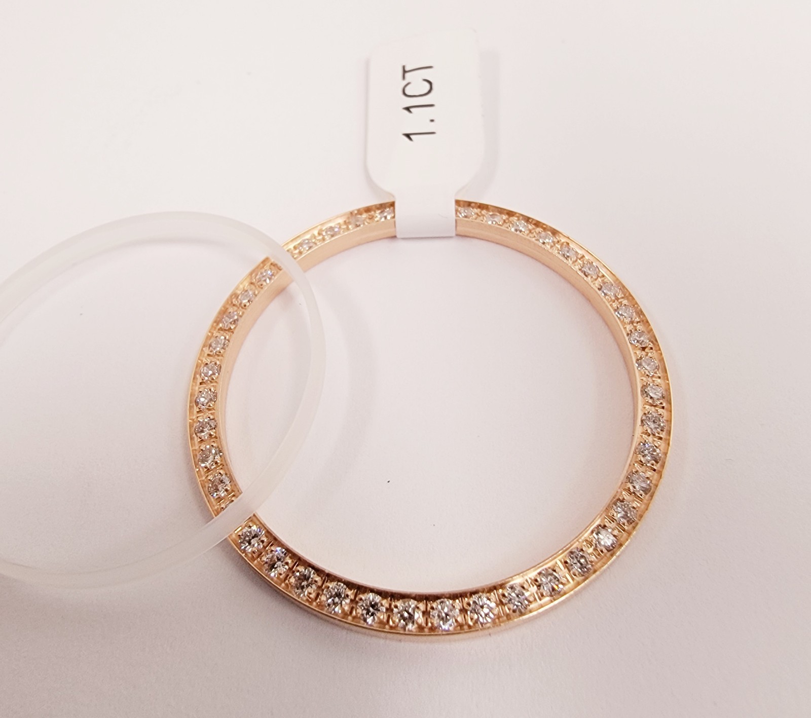 36MM 1.1CT Bead Set Diamond Bezel 14K Rose Gold For Rolex 116235 118235 & gasket