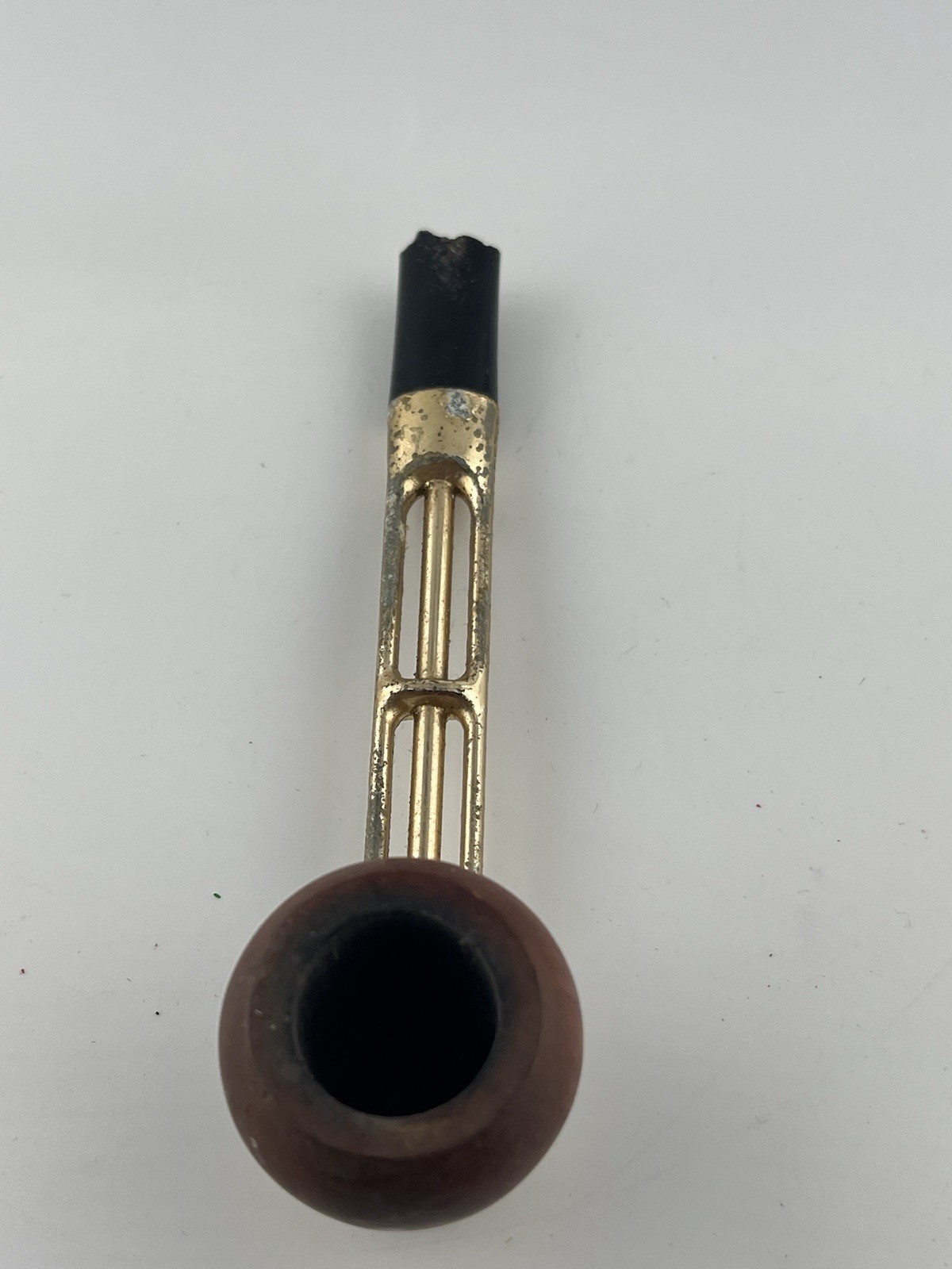 Vintage Briar Tobacco Pipe Gold Tone Stem Repair Project Parts