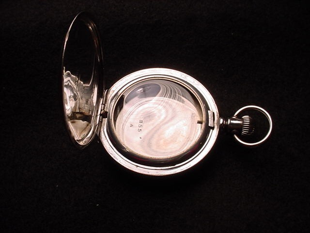 6 SIZE COIN SILVER HUNTING CASE WITH NICE ENGINE TURNED ENGRAVING–NICE! #218