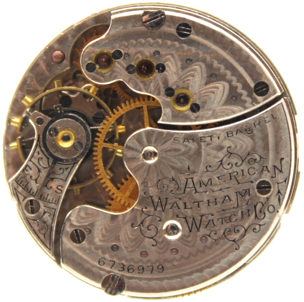 1895-1896 WALTHAM POCKET WATCH MOVEMENT 6736979 GRADE 64 0s 11j (GJ)