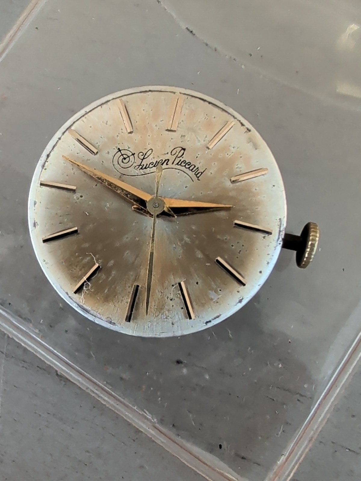 Lucien Picard Watch Movement Swiss 17 Jewel AXU 24mm Gold Dial Ticking
