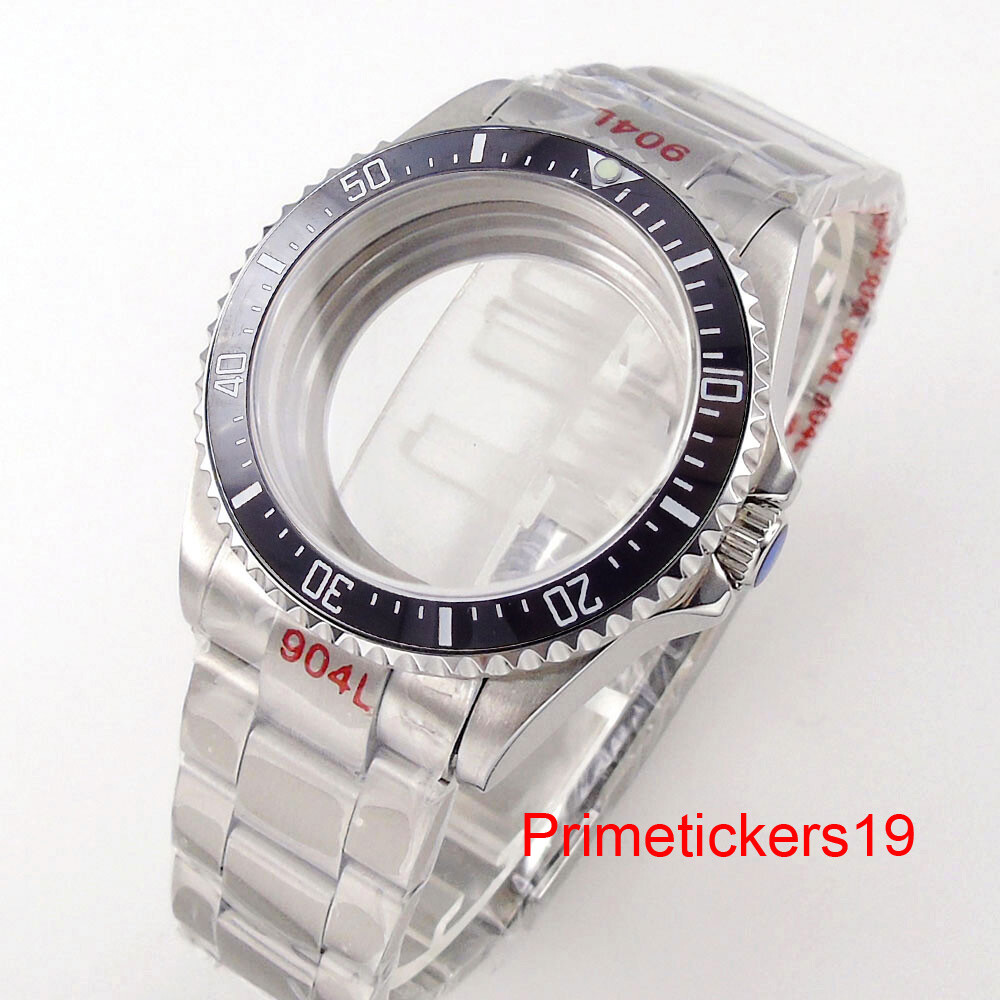 38mm/40mm Steel Watch Case Sapphire Rotating Bezel Fit NH35 NH36 ETA2824 PT5000
