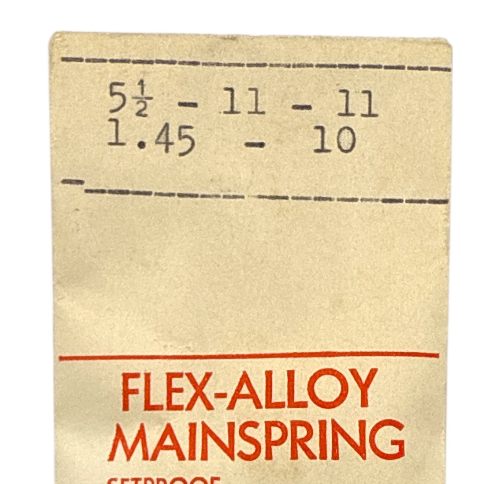 Mainspring 1.45 x 0.10 x 11 Alloy Watch Part Denn. 5 1/2 x 11 x 11 NOS Read!