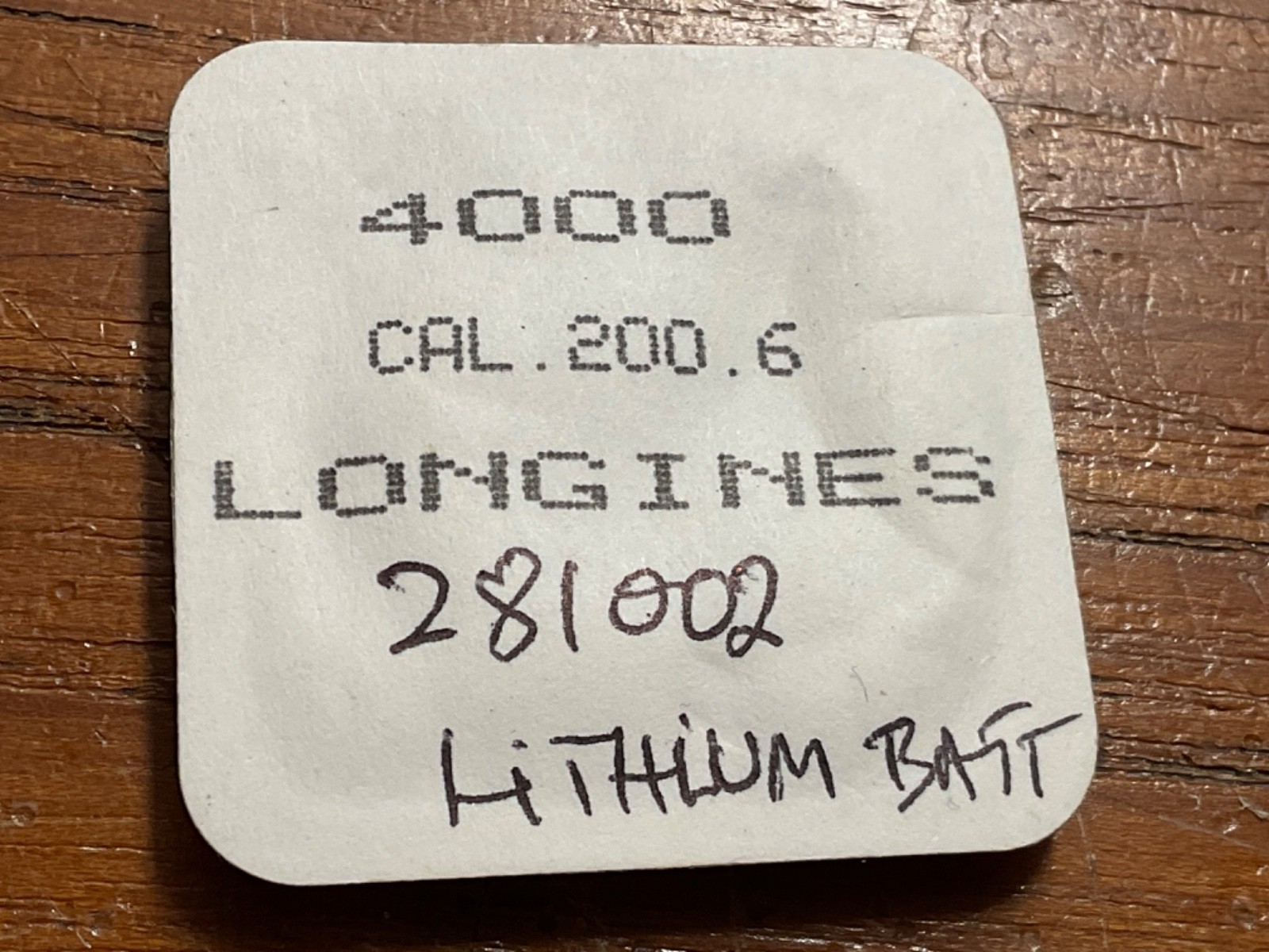 Longines CALIBRE L200.6 Circuit Board Part 4000, BASE CALIBRE ETA 281.002