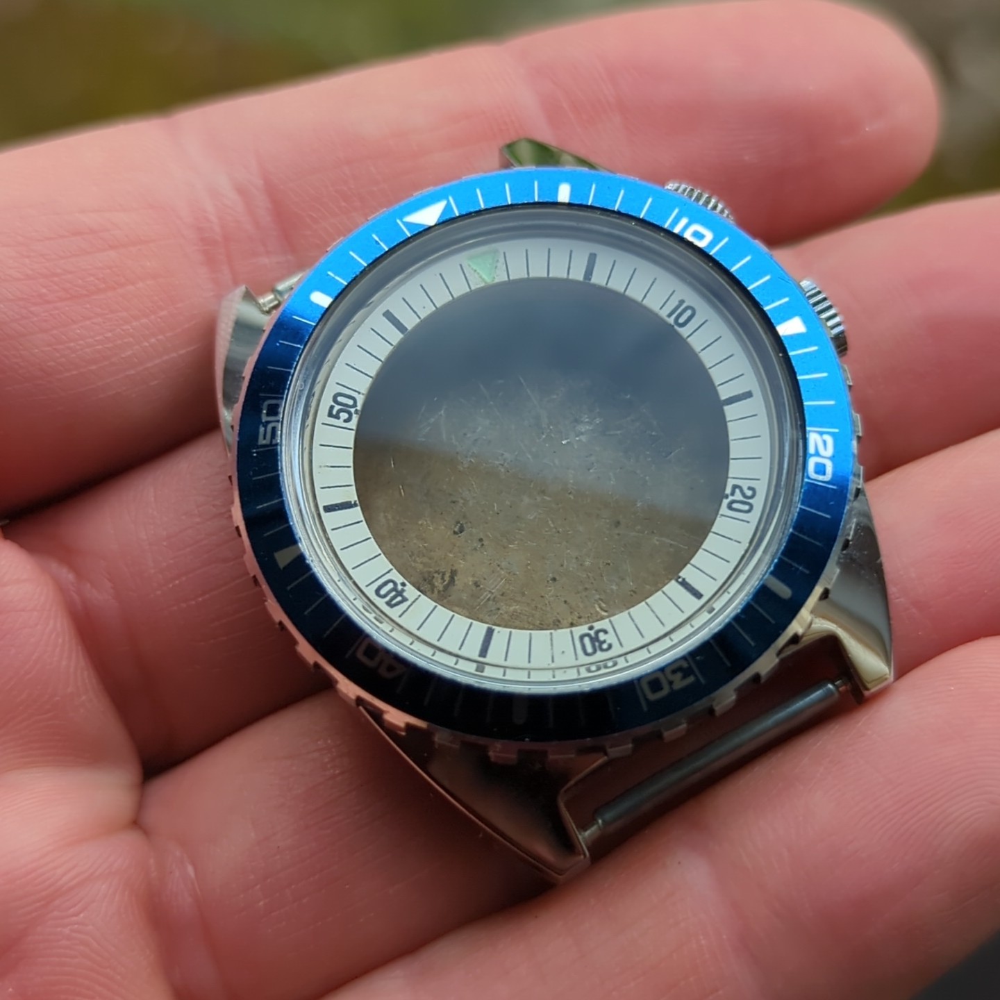 Vintage Divers Watch Case, Blue 40mm Bezel & Inner Rotating Bezel (B74)