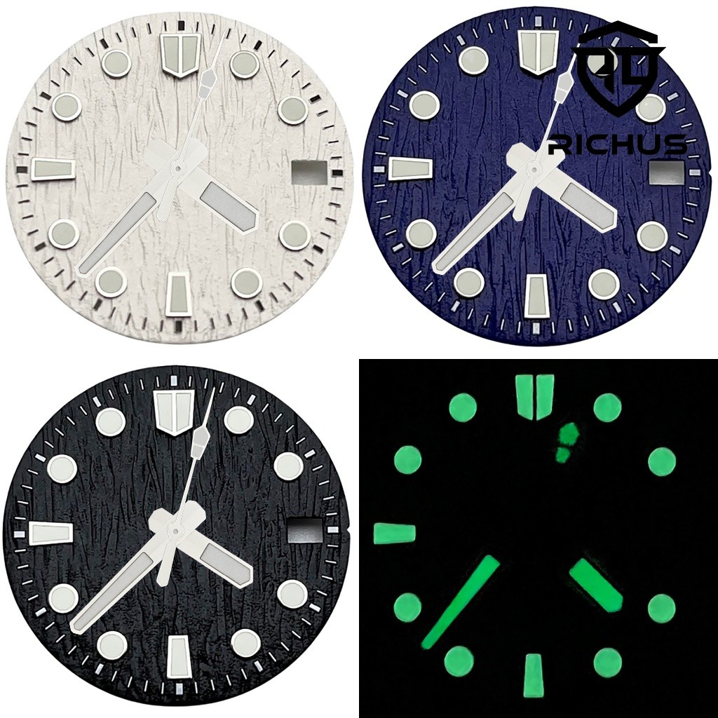 28.5mm Dial With Hands Green Luminous Fit NH34 NH35 NH36 Movement Accessories