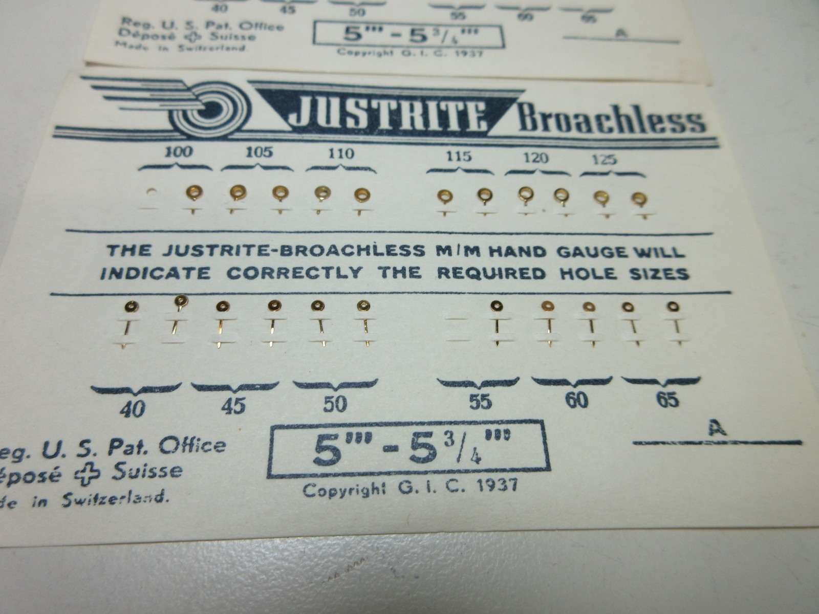 LOT JUSTRITE WATCH HANDS 5”’ 5 3/4”’ WATCHMAKER REPLACEMENT PARTS #234