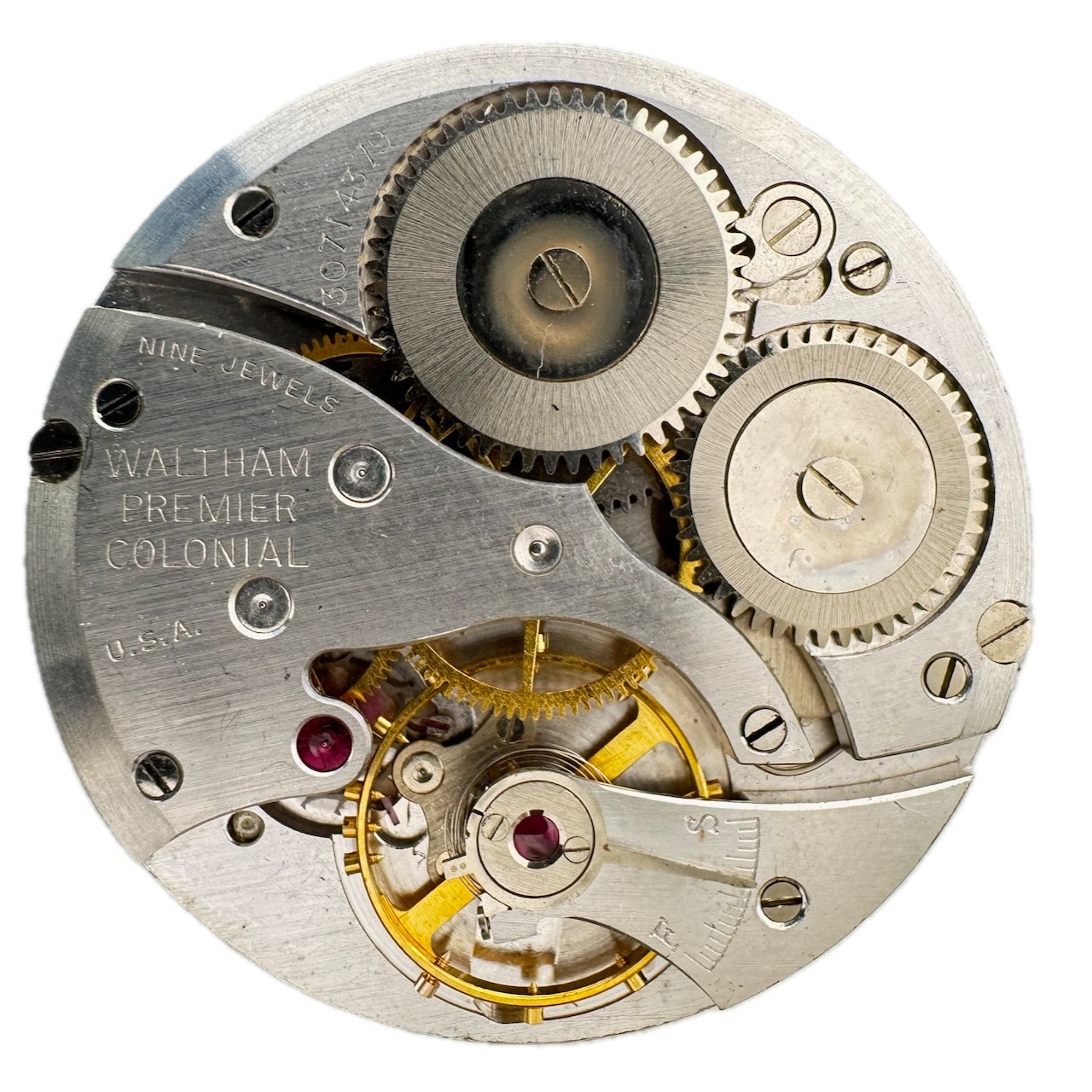 Vintage 12s Waltham 1924 Col. b Premier Colonial Pocket Watch Movement No. 209