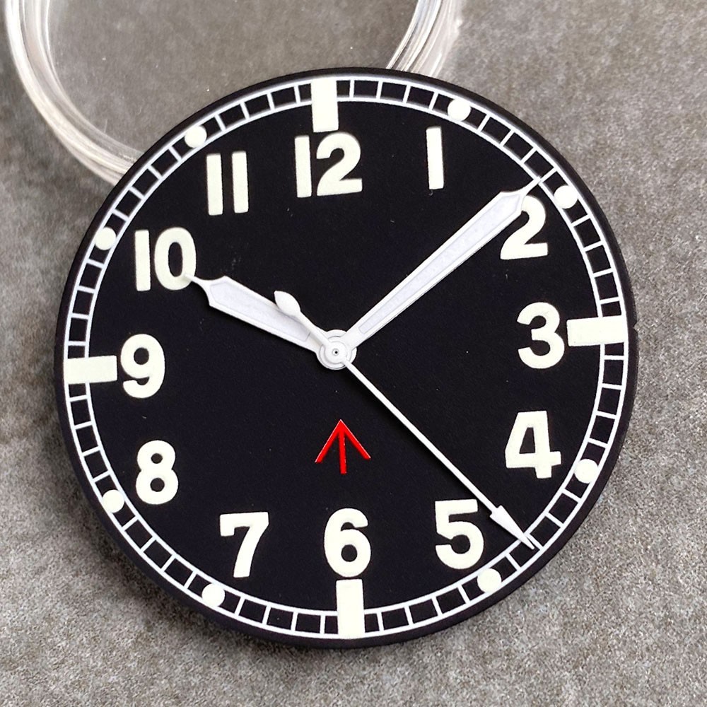 Sterile 33.5mm BlackDial Arabic Number Fit for NH35 PT5000 8215 Pilot Watch Part
