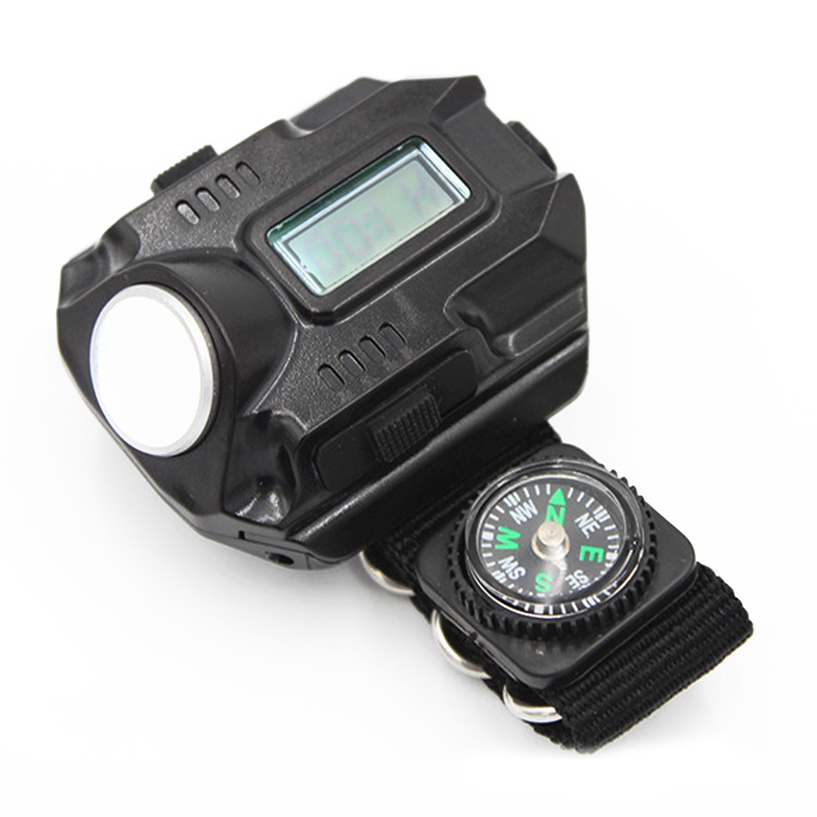 ABS Flashlight LED Torch Compass Tactical LED Rechargeable Outdoor Sport Watch