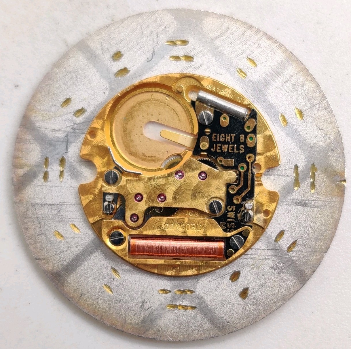 Concord ISA Tronic Cal. 127 Swiss quartz watch movement Works