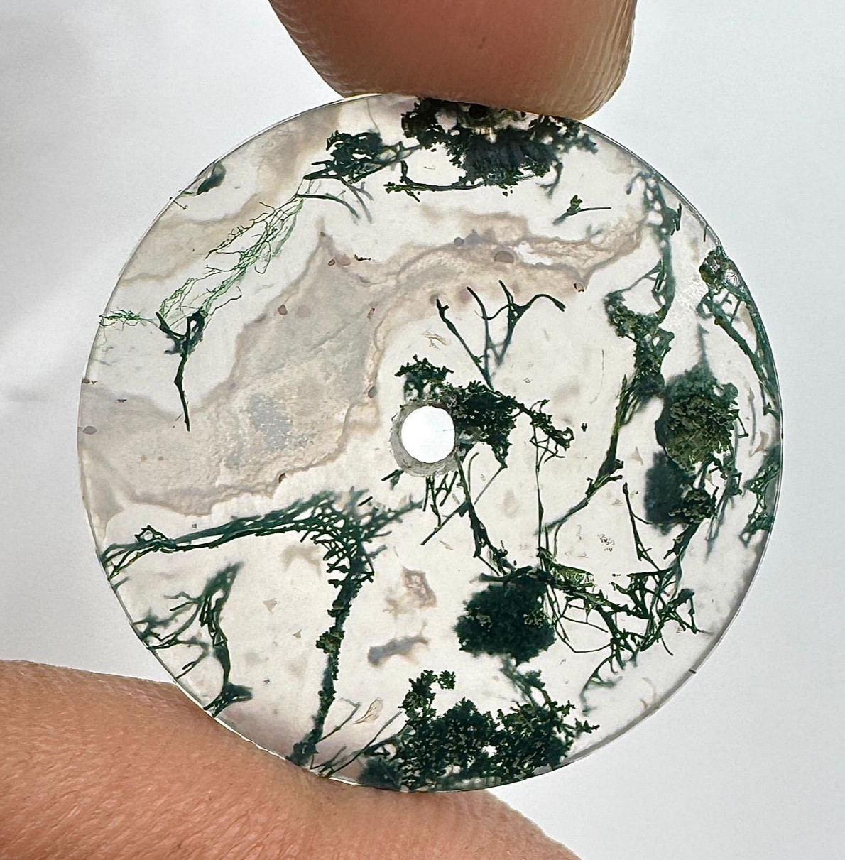 Natural Moss Agate Watch Dial: 24.5 mm Green Gemstone GMC-611