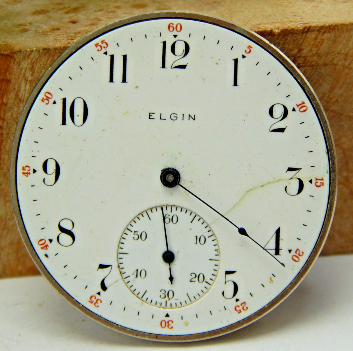 Antique 1911 Elgin 345 17 jewel 12s pocket watch movement with dial and hands