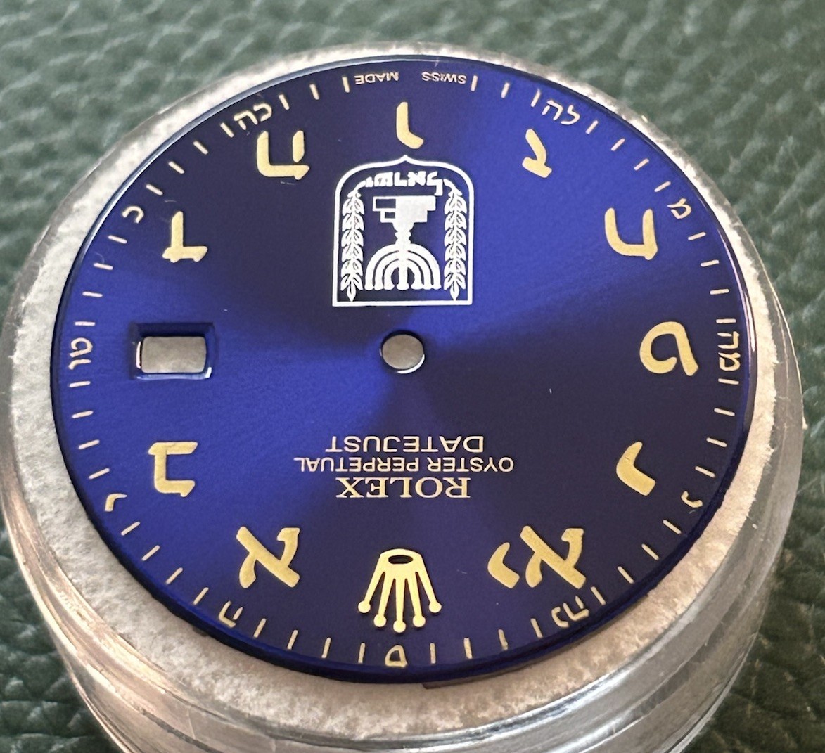 Rolex Mens 41mm Datejust Custom Blue Hebrew Painted Dial For Ref 126333 & 126303