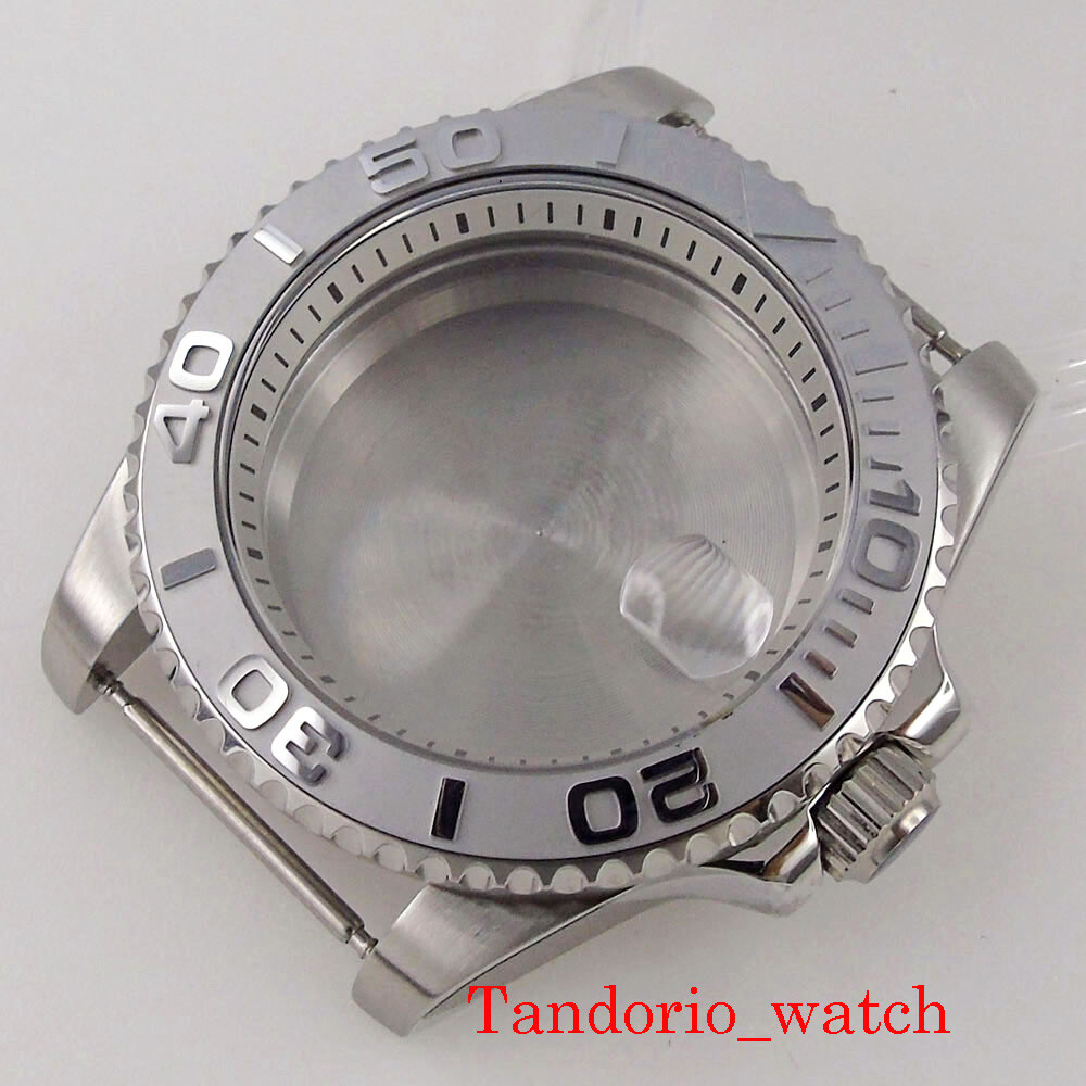 New For NH35 NH36 Silver Color Sapphire Glass 40mm Watch Case with chapter ring