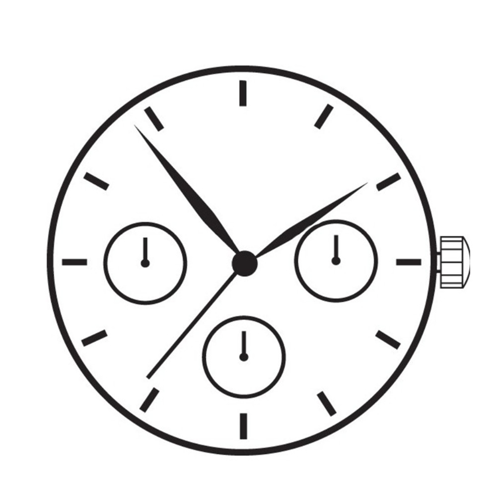 3-Hands 3-Eye 24mm Diameter Quartz Watch Movement Replacement For Japan VX3JE