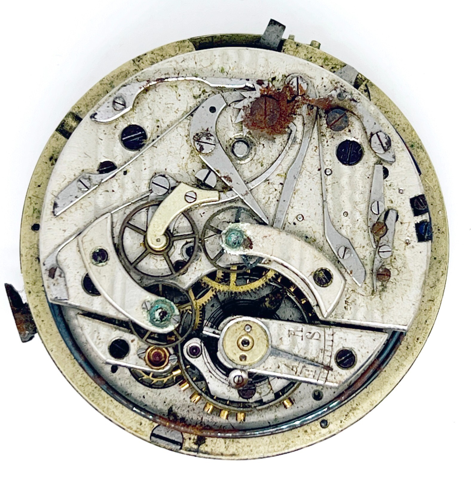 1890’s HUGUENIN 1/4 Repeater Pocket Watch Movement Restore/Parts Lot 2555