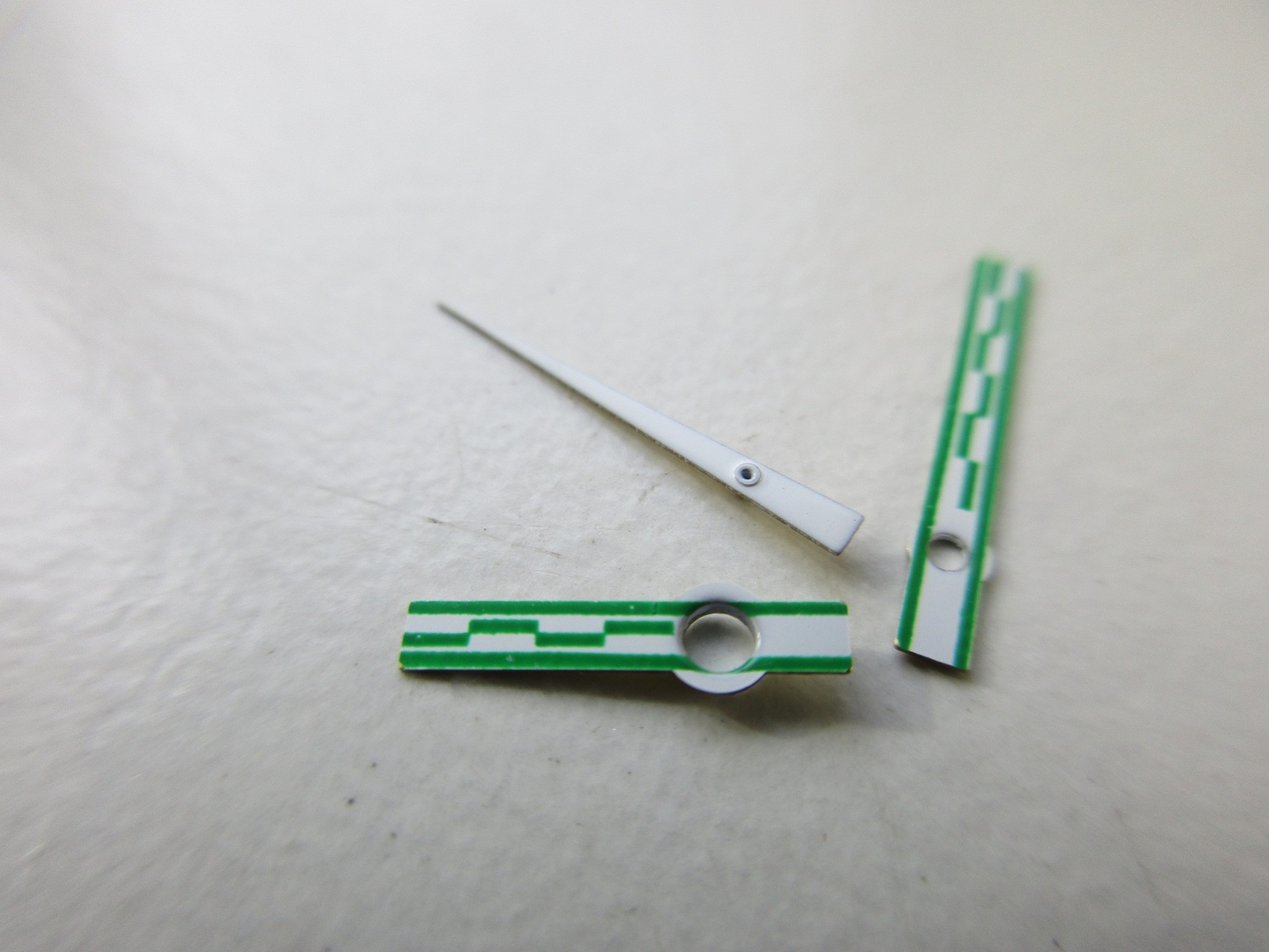 Set of 3 Green-white Sport Rally ~ racing watch hands AS cal. 2063 – 150/90/21