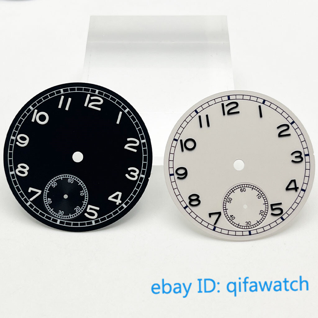 37mm sterile Black/blue/white watch Dial luminous Fit ETA 6498 st3621 movement