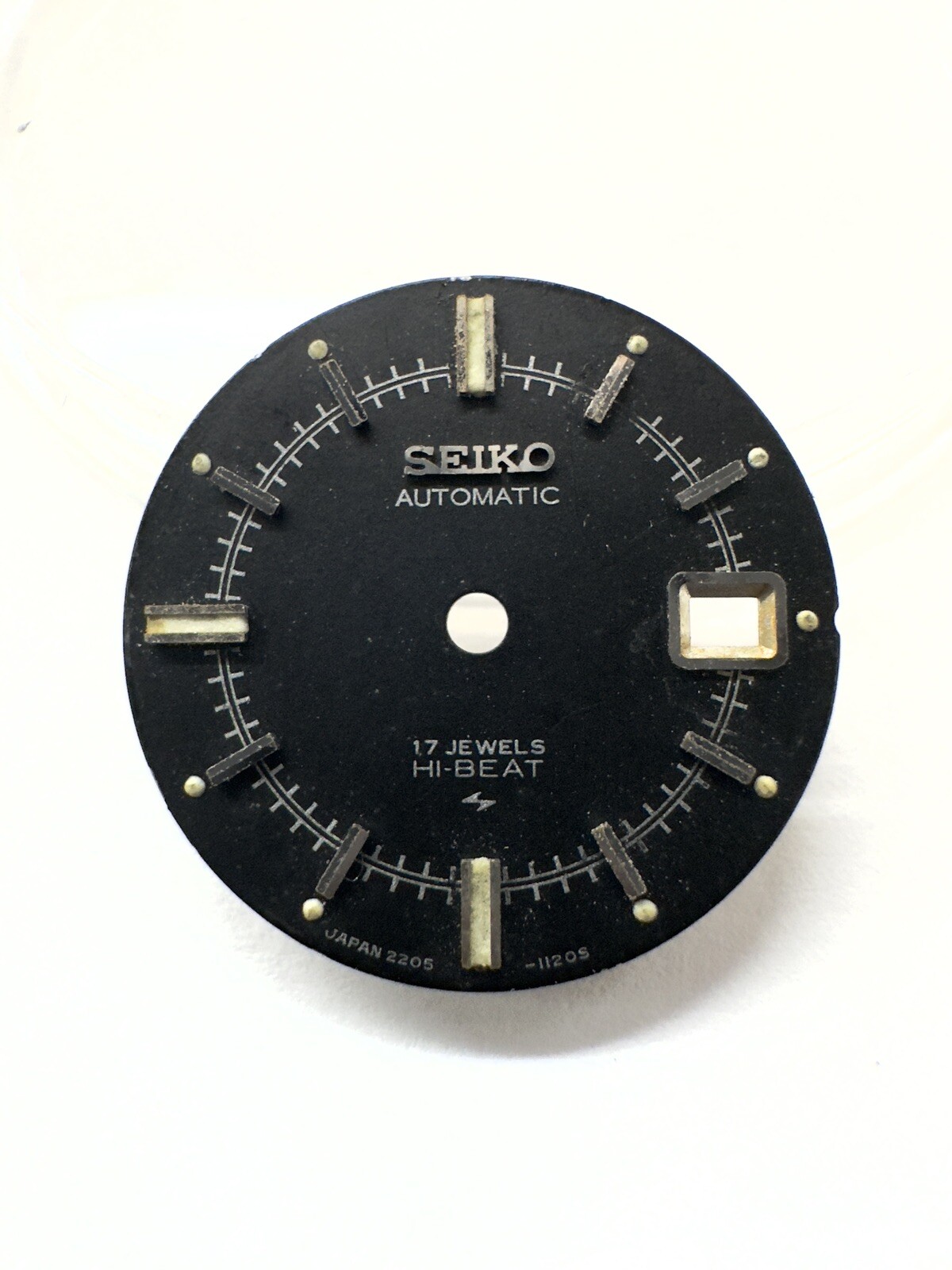 Genuine Vintage Seiko Automatic 17 Jewels 2205-0649, 1120S Black 19.5mm Dial
