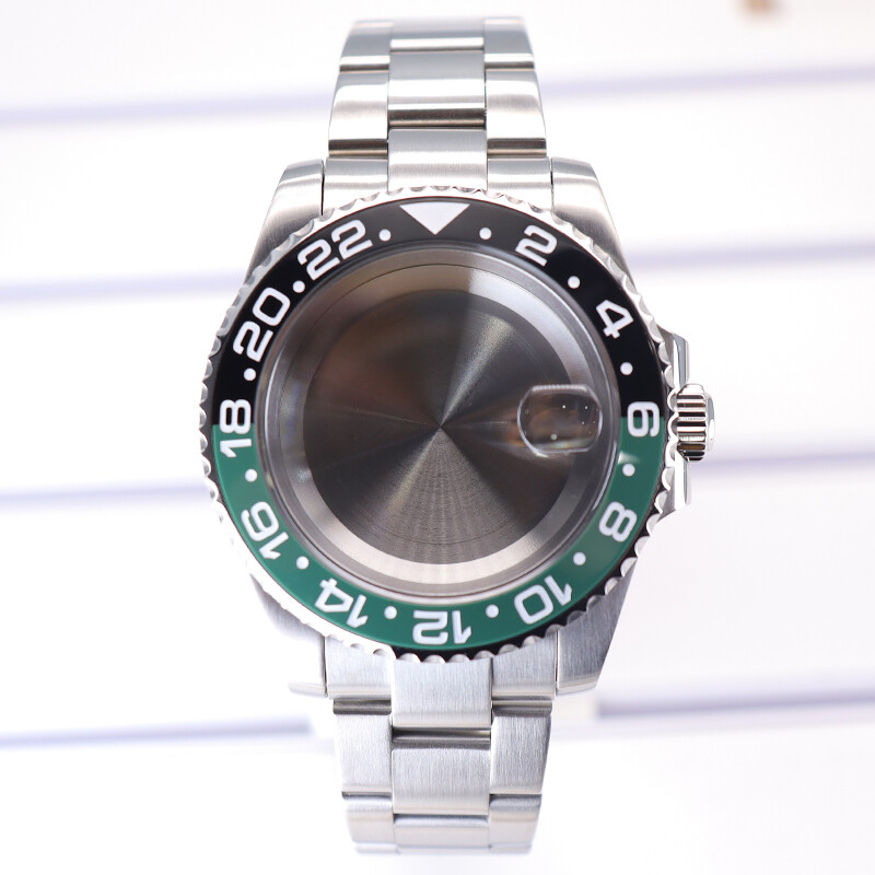 40mm Watch Case+Oyster Bracelet GMT Two Color Ceramic Bezel For nh35/36 Movement