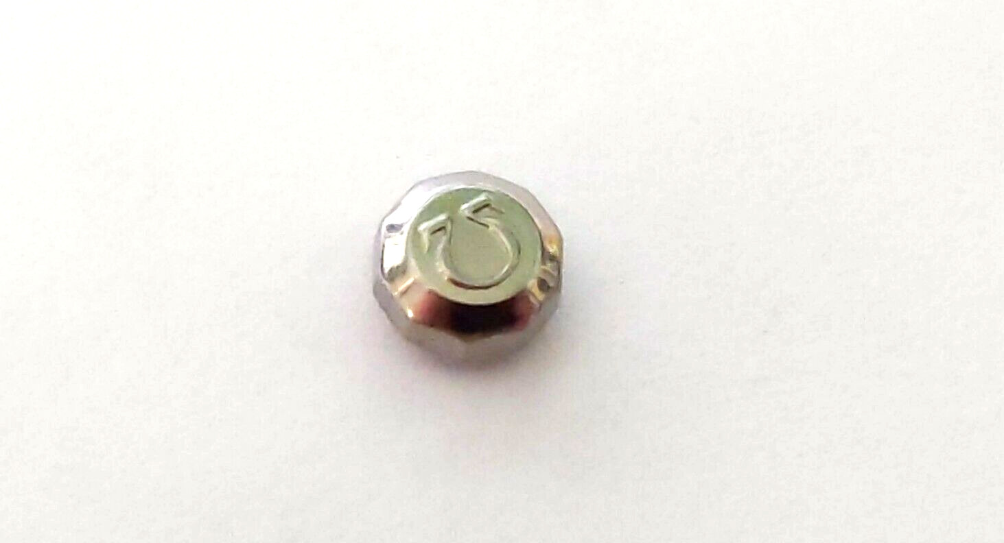 Genuine Omega crown octagon 4.4mm S/S white for watch part repair