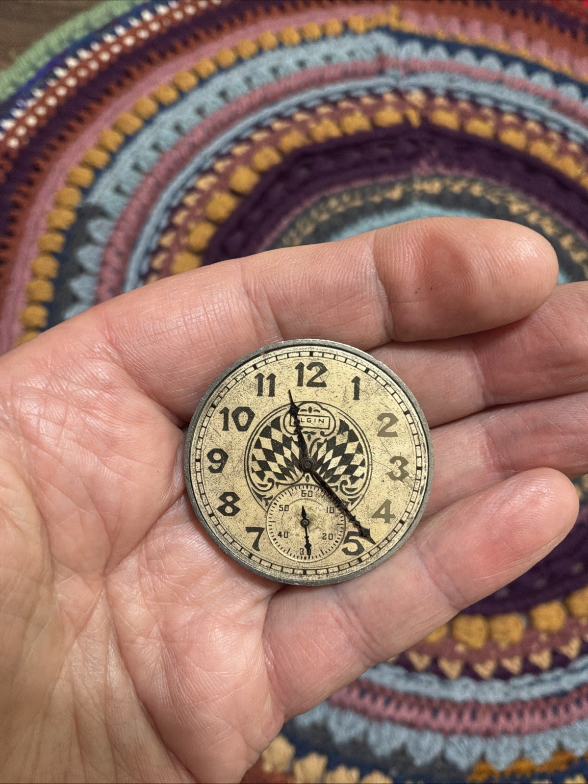 1929 Elgin National Watch Co. 12s 7J Grade 303 Art Deco Checkerboard Dial Parts