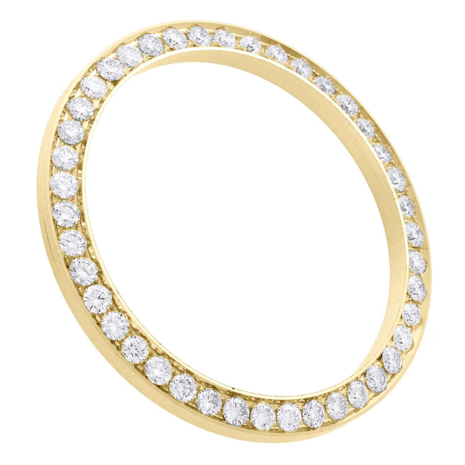 14K Yellow Gold Rolex DateJust 36 Bead Set Diamond Bezel Fits 36mm Watch 2.10 CT