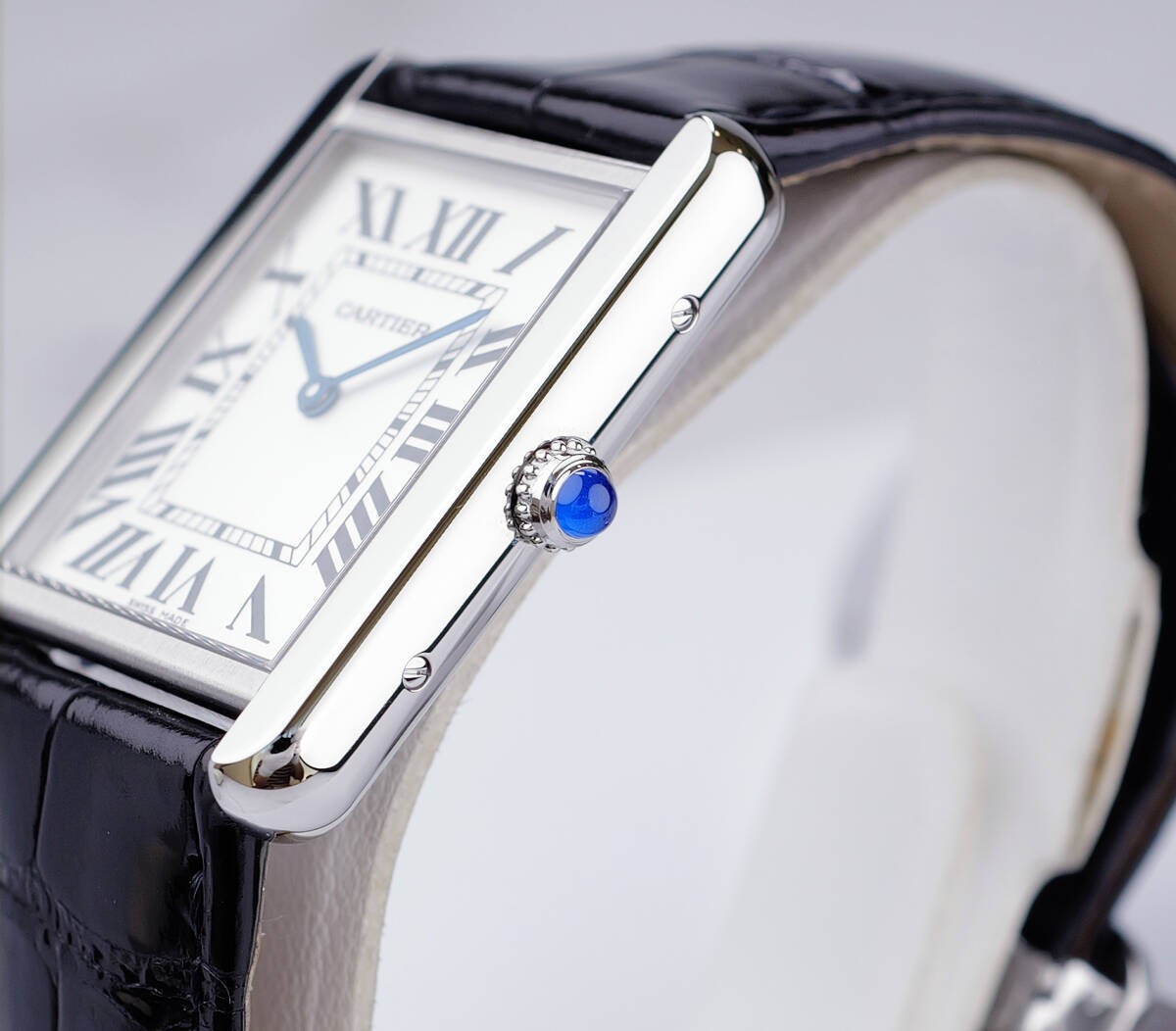 Cartier Watch Must Tank Solo Silver Roman index Quartz LM 27mm Men’s