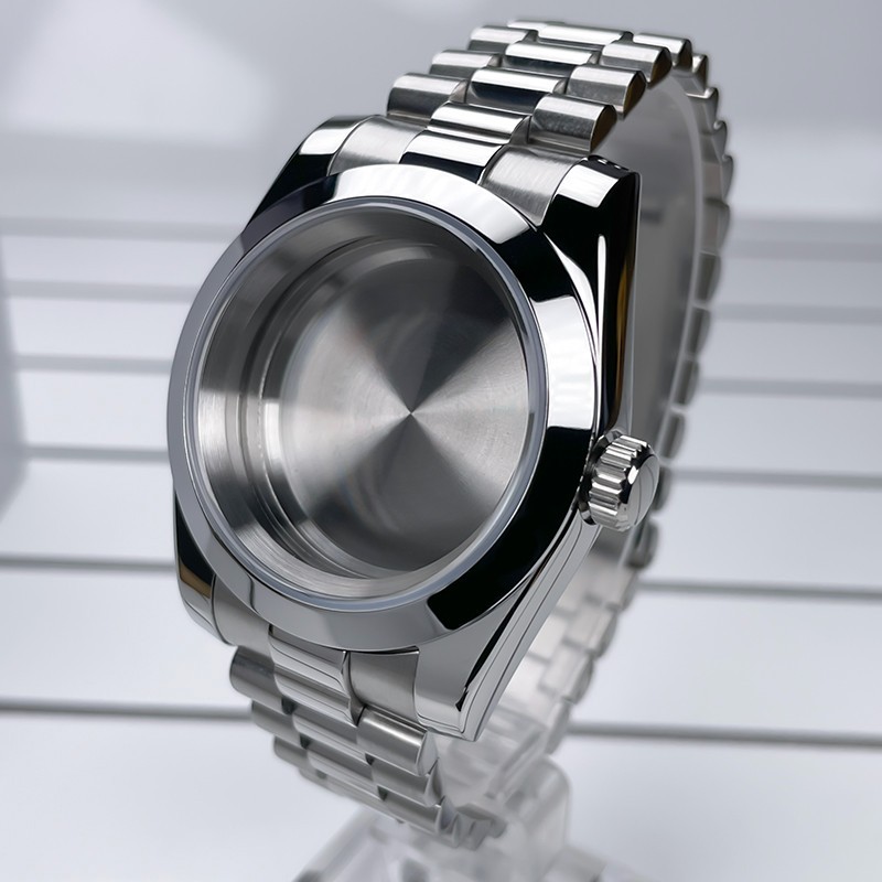 39mm NH35 Case DJ Bezel President Bracelet Sapphire Glass For NH35 NH36 Movement
