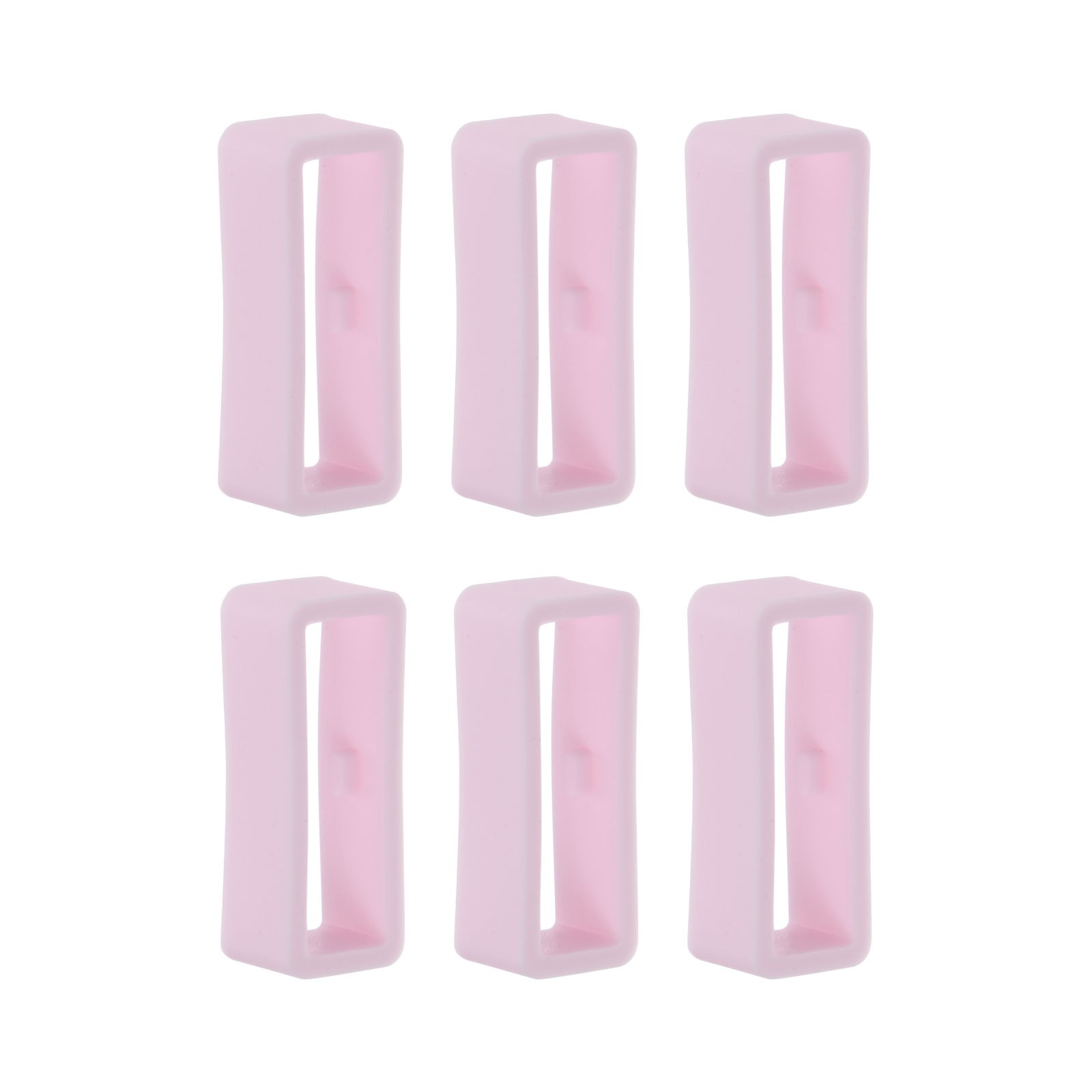 6pcs Watch Strap Circle Fixing Circle 22mm Rubber, Clear Pink
